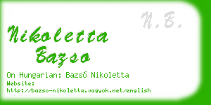 nikoletta bazso business card